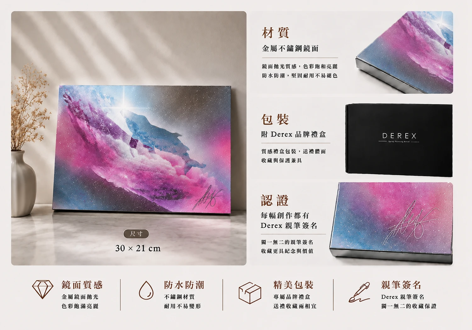 星海之鯨Whale of the Starlit Sea噴畫藝術禮盒材質與內容物
