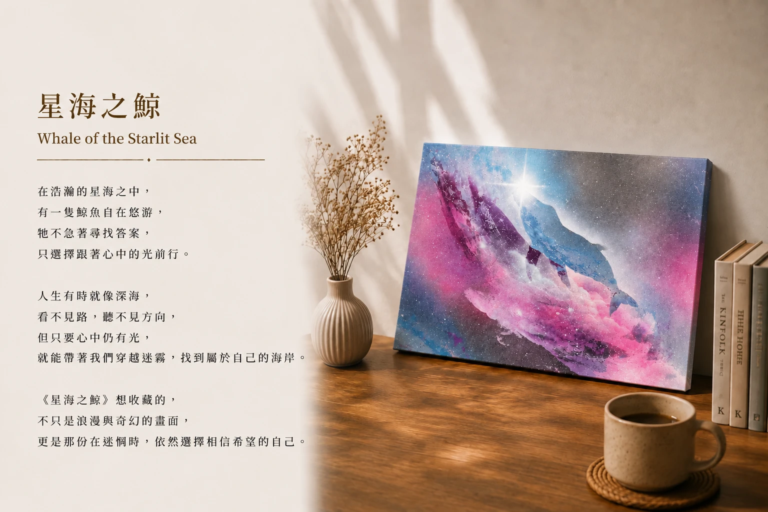 星海之鯨Whale噴畫藝術禮盒適合考試升遷創業與低潮鼓勵