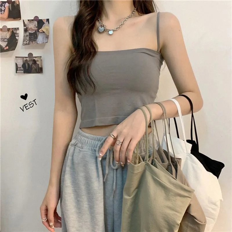 CU｜S08 平口美背細肩帶純色BRA TOP