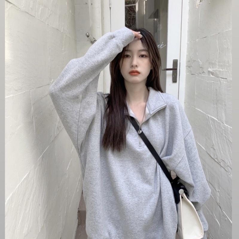 CU｜V05 CU🥰現貨秒出🔥下身失蹤🔥素翻領長袖T恤上衣/大學T/長袖衛衣