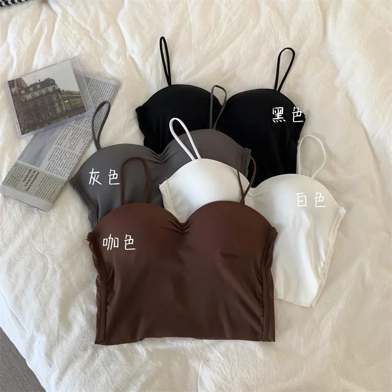 CU｜D21 立體感美胸背心💋防走光含胸墊四色內搭吊帶背心/修身美背抹胸/外穿裹胸/內衣