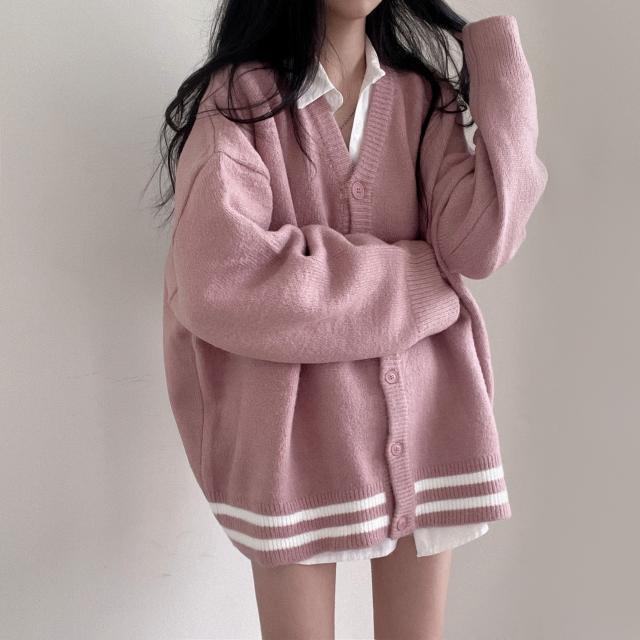 CU｜W03 CU🇰🇷現貨秒出❤️6色～韓國學院風針織外套😎寬鬆針織罩衫/毛衣外套/防風防寒