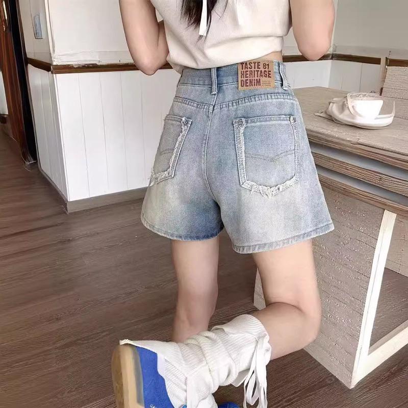 CU｜H30 CU🇰🇷vu現貨毛鬚口袋設計💙梨形適合 藍色高腰直筒牛仔褲/牛仔短褲/熱褲/闊腿褲