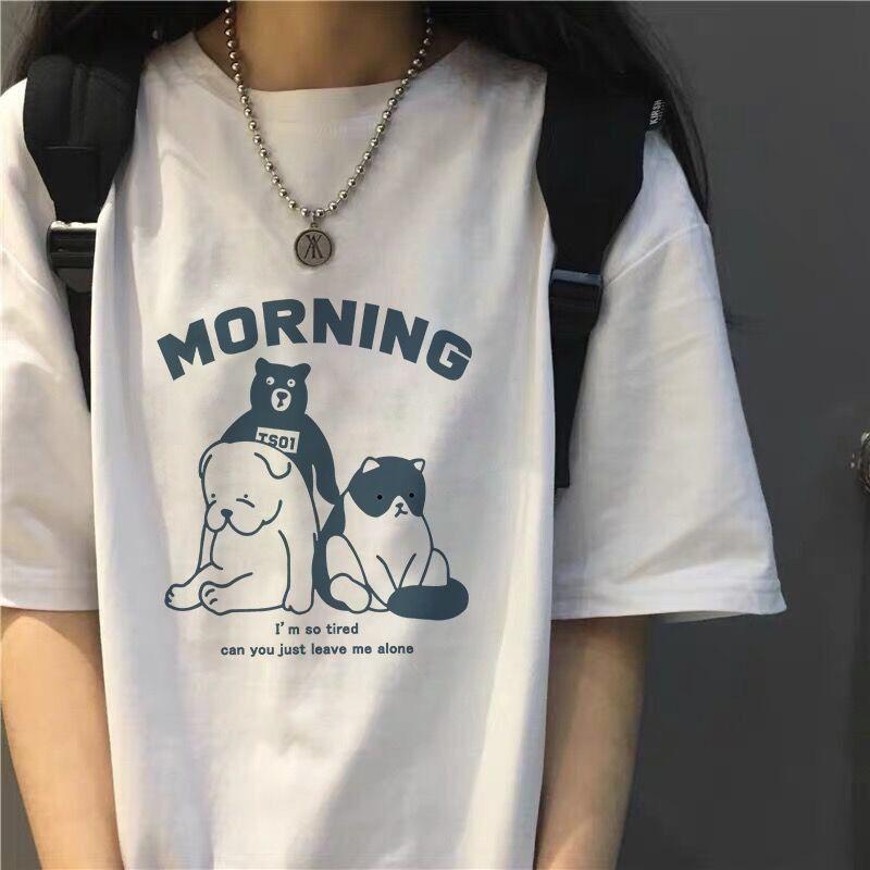 CU｜Q47 CU🇰🇷現貨秒出🔥動物集結🐶韓國設計款簡約基本寬鬆百搭休閒短袖圓領T恤上衣/大學T
