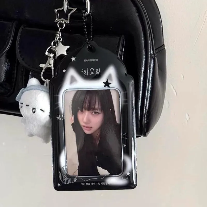 CU｜A184 🔥現貨🔥韓系黑貓卡套🖤證件卡套 追星小卡 護卡套 票卡套 小卡展示 3吋卡套