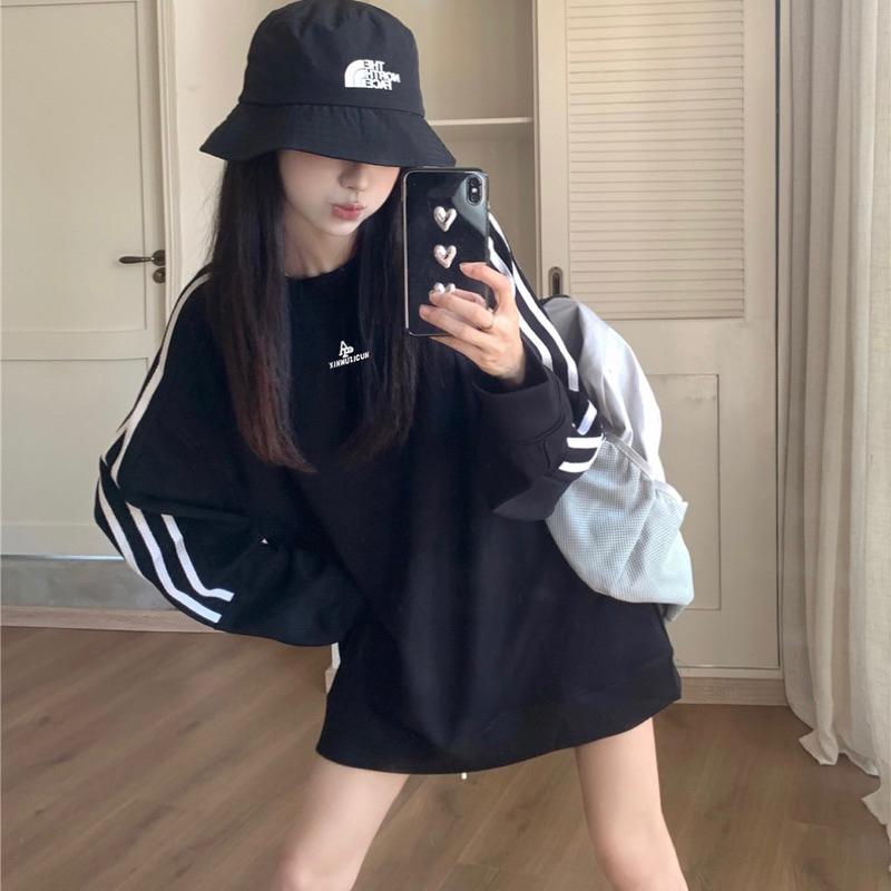 CU｜Z36 CU🇰🇷現貨秒出❤️‍🔥黑白拼色🐼基本款百搭撞色運動風圓領長袖T恤上衣/長袖衛衣/大學T
