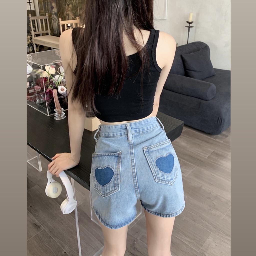 CU｜E01 CU桃心熱褲❤️吸睛擔當～甜甜愛心後口袋印花牛仔短褲/熱褲/闊腿褲