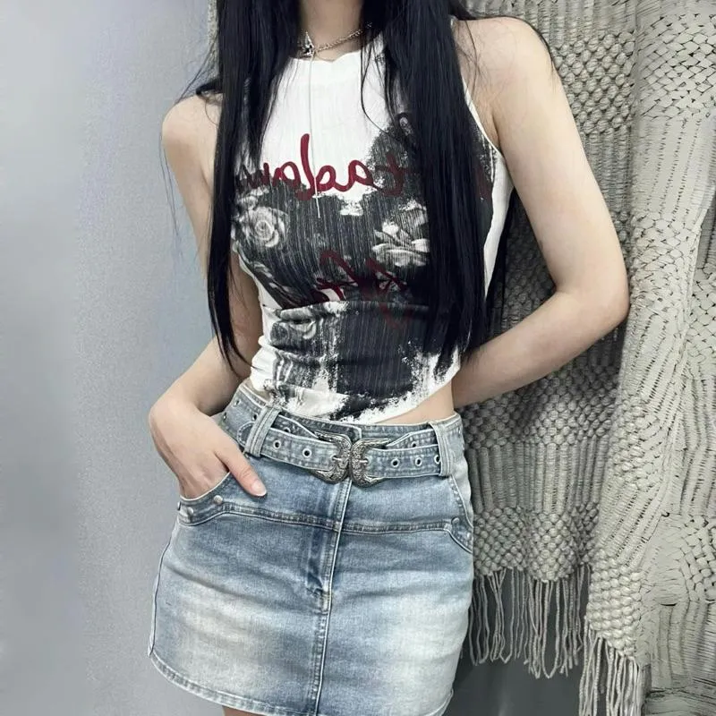 CU｜C107 龐克搖滾不規則圓領無袖上衣