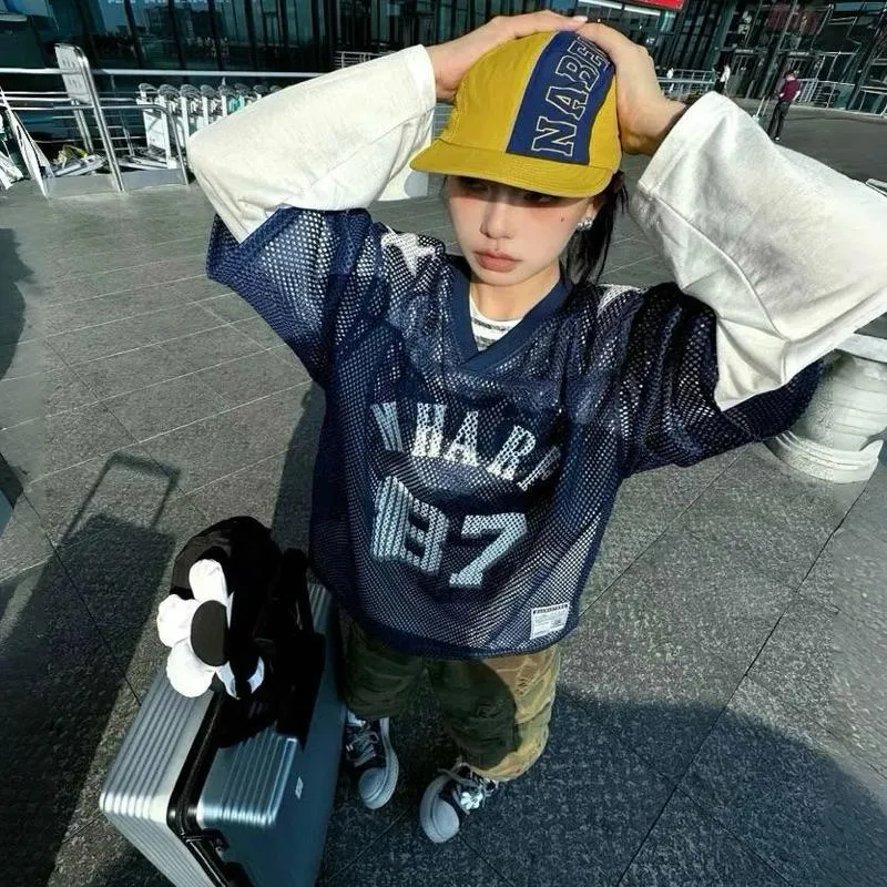 CU｜Q68 數字鏤空網眼球衣