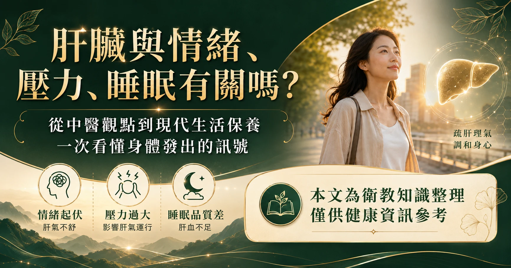肝臟與情緒壓力睡眠的關聯，整理肝氣鬱結、肝火旺與日常肝臟保養重點