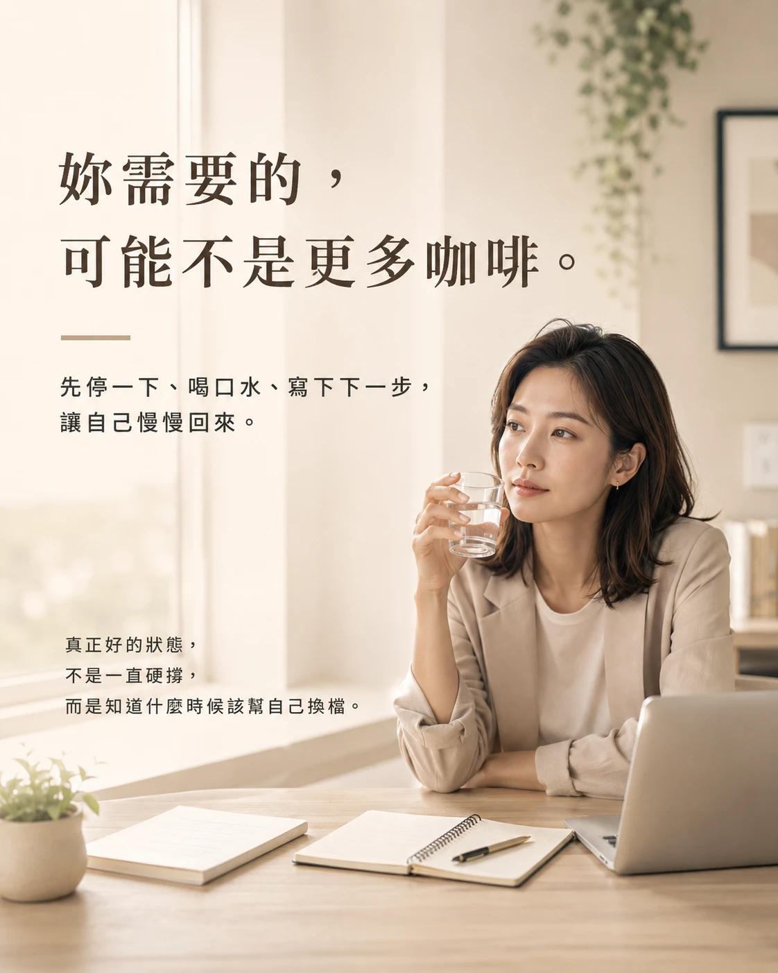 妳需要的可能不是更多咖啡,而是慢慢切回來。高壓用腦後可以透過休息、補水、整理下一步與日常補給回到節奏。