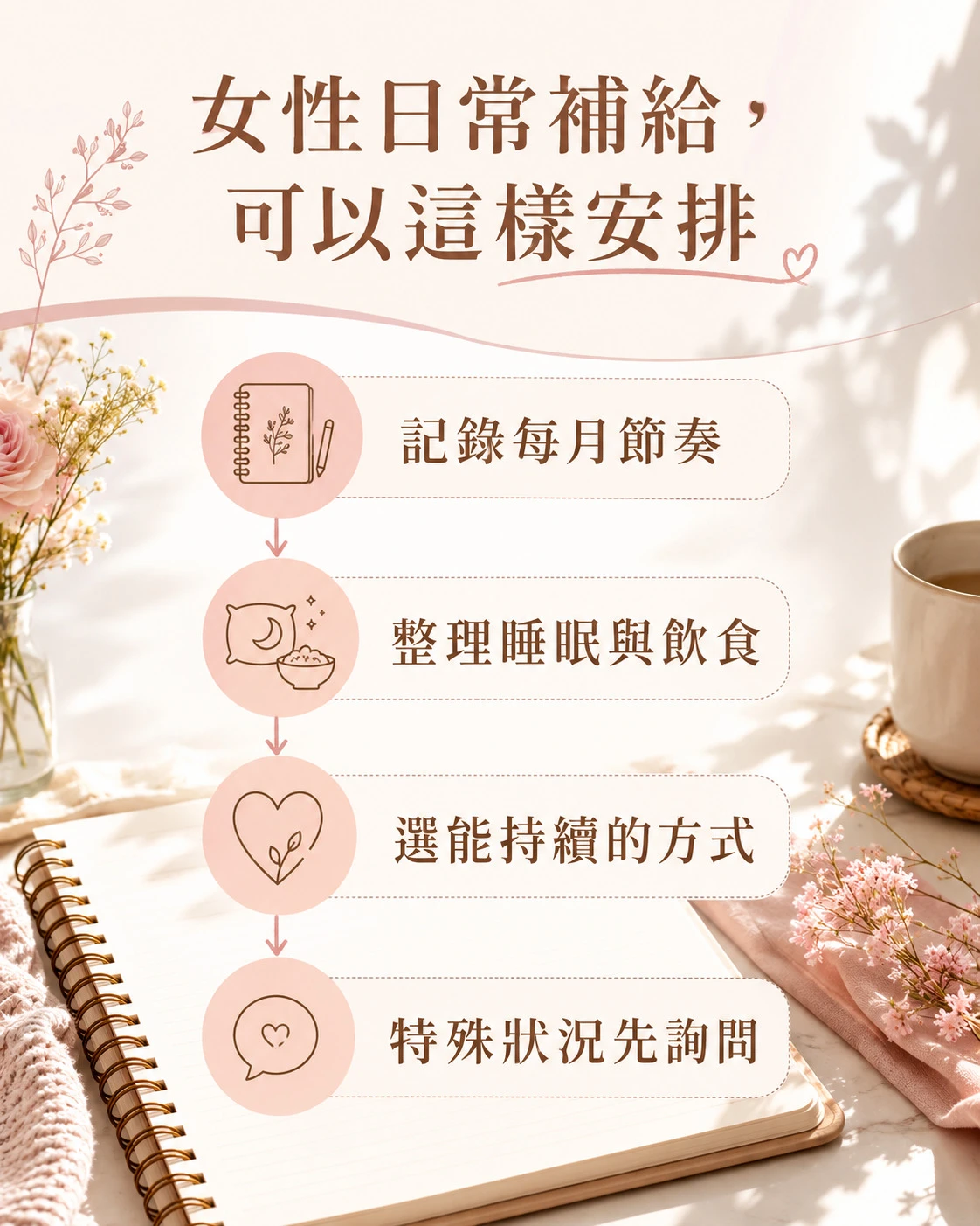 女性日常補給安排步驟與生活節奏整理