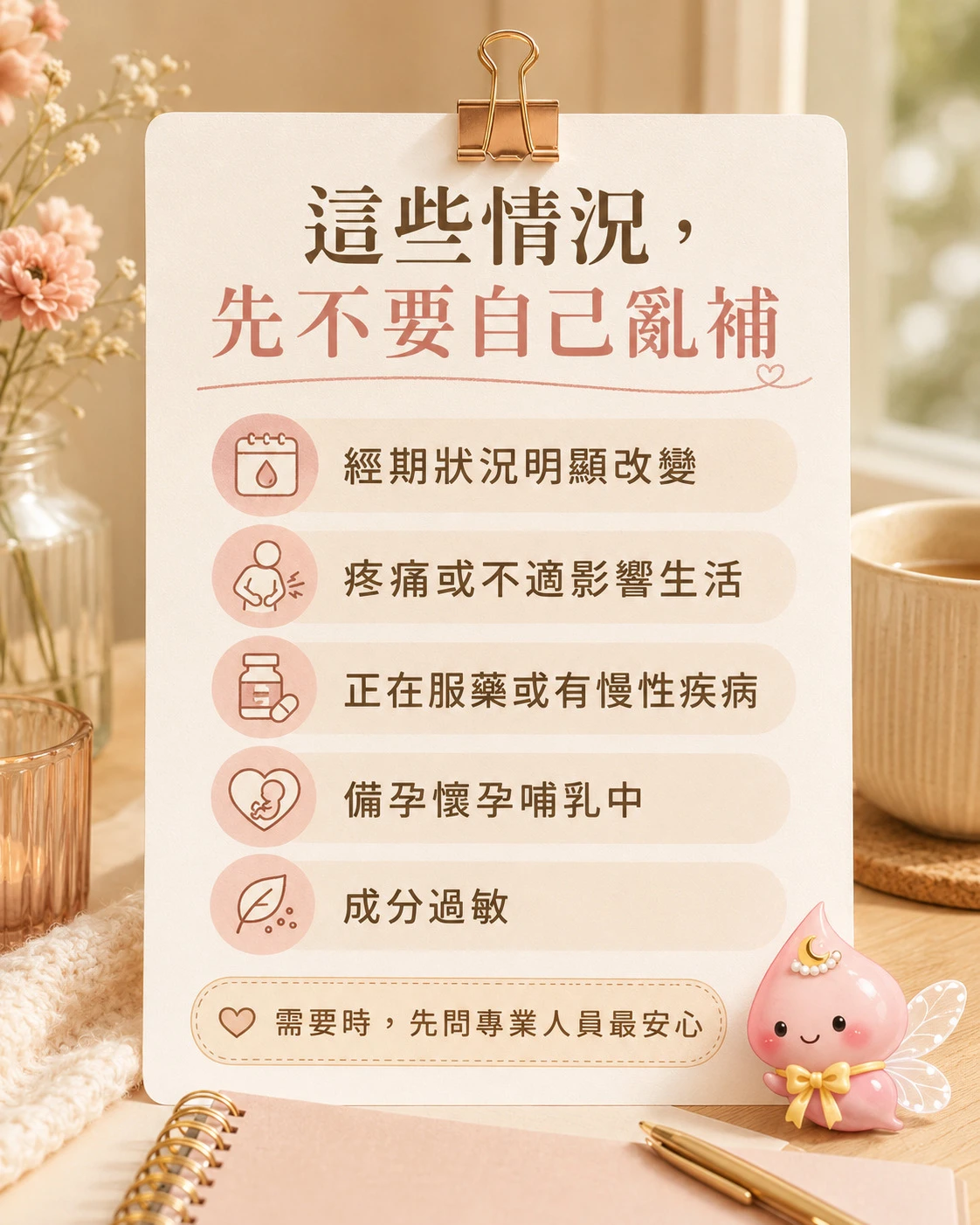 女性保健食品補充前需要先詢問專業人員的情況