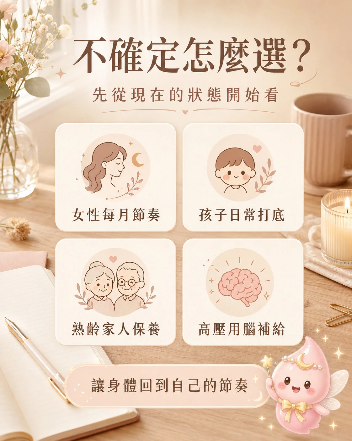 月美好日常營養補給狀態選擇與溫柔諮詢引導