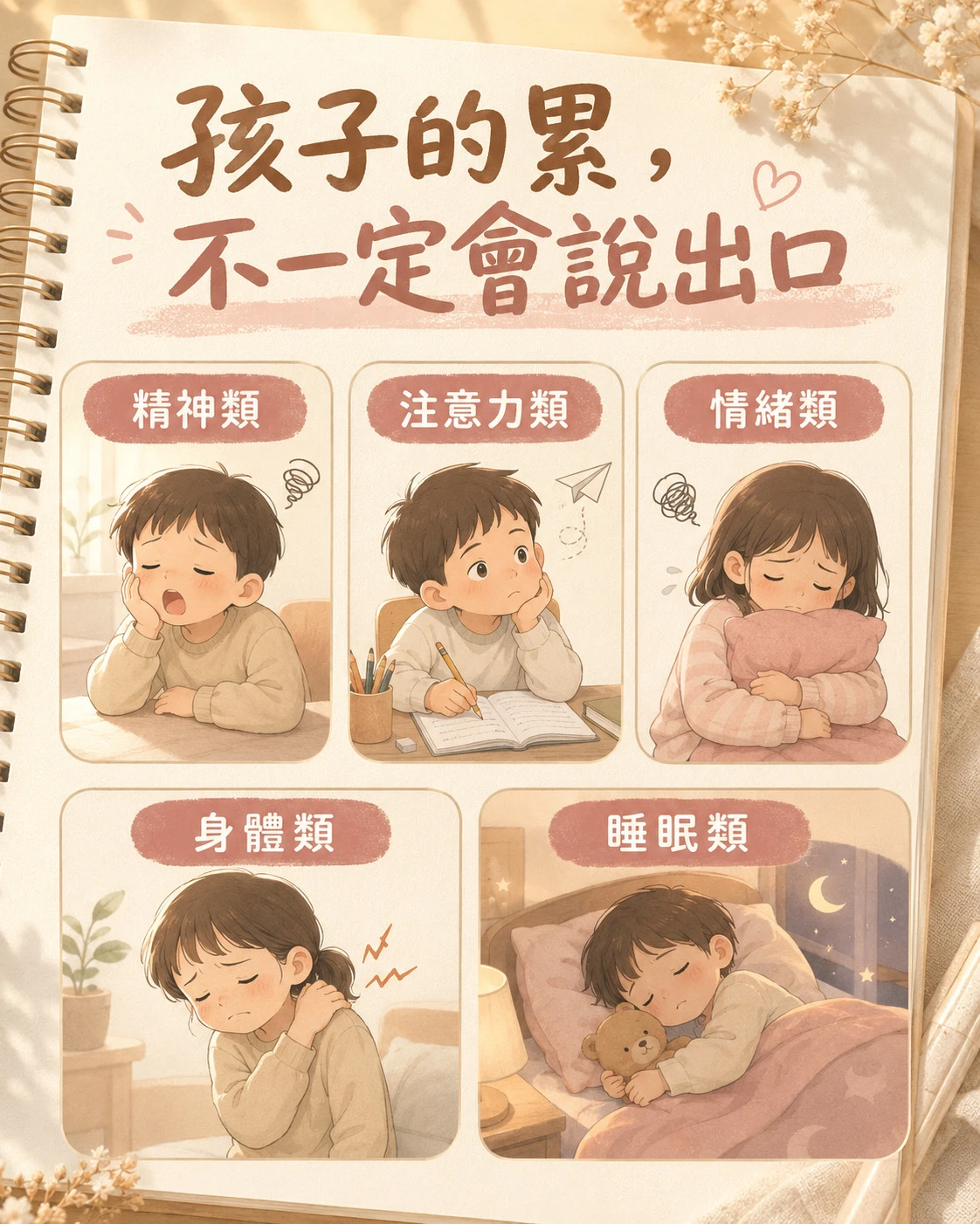 學齡孩童用腦過度常見的精神注意力情緒身體與睡眠表現