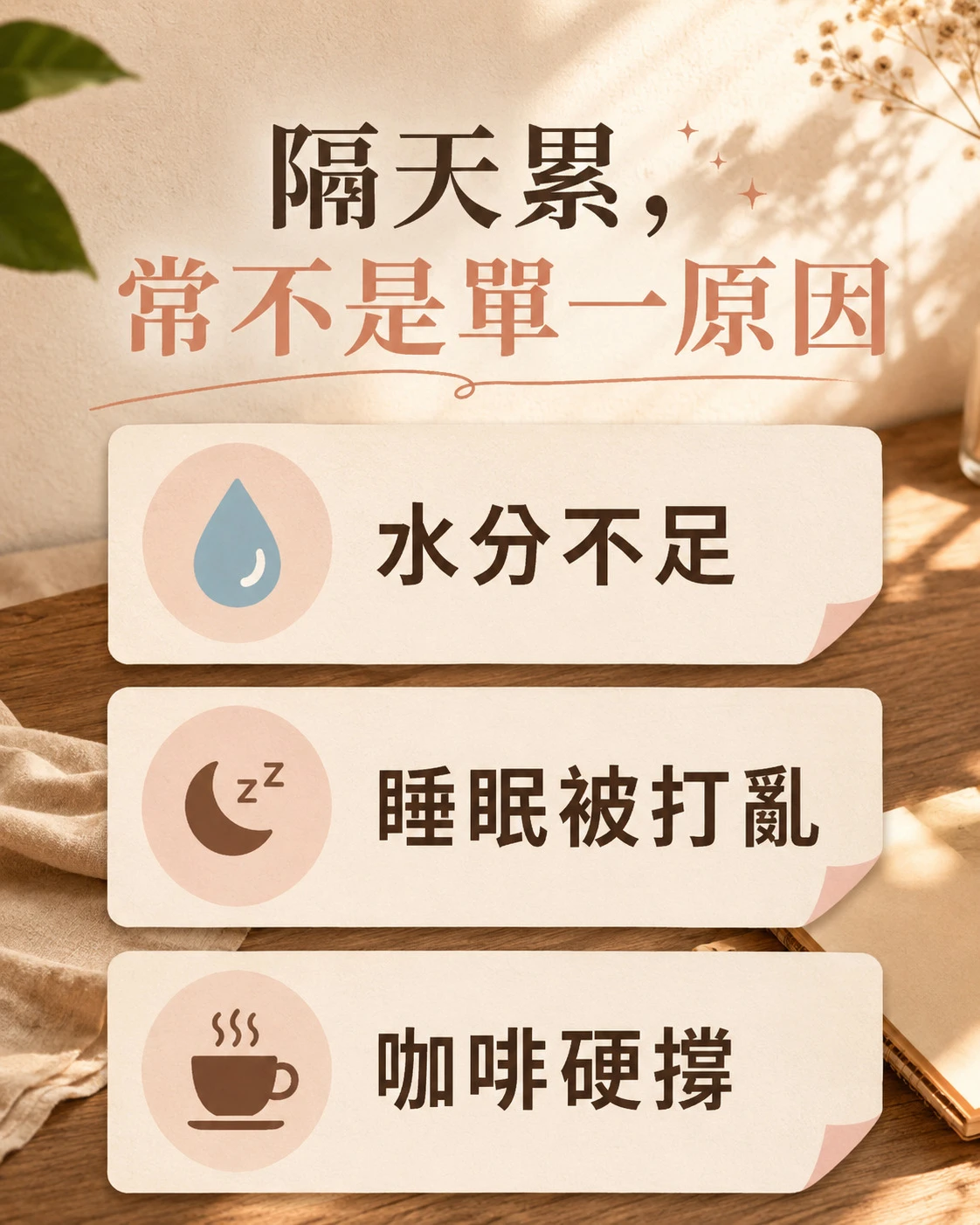 應酬隔天疲倦與水分睡眠咖啡因安排的原因拆解