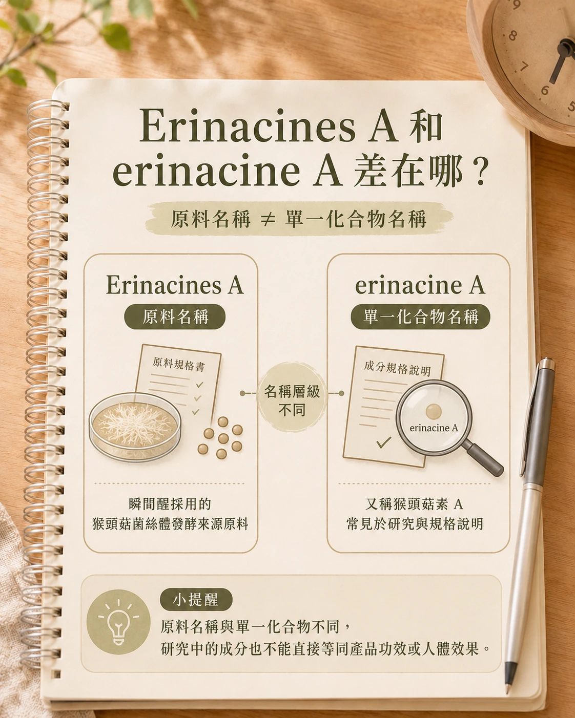 Erinacines A與erinacine A差異