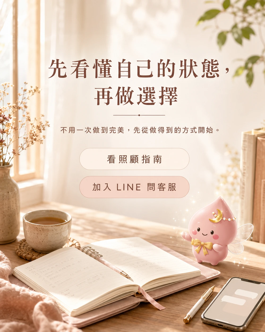 先了解自己的日常照顧需求並延伸閱讀或加入LINE詢問