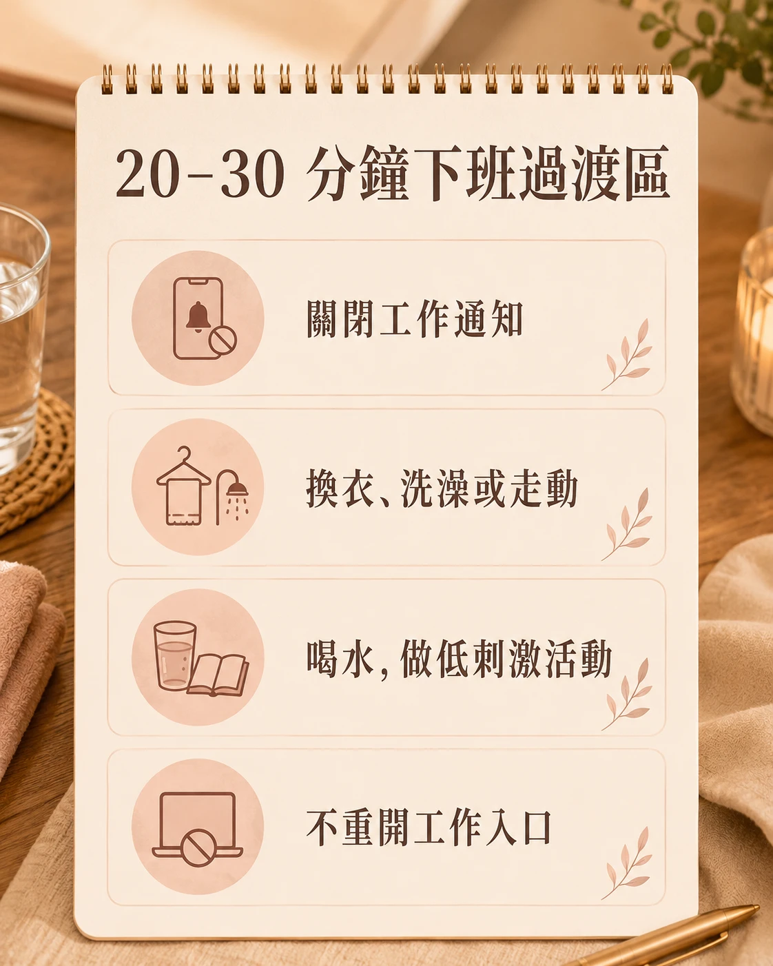 二十至三十分鐘低輸入下班過渡安排