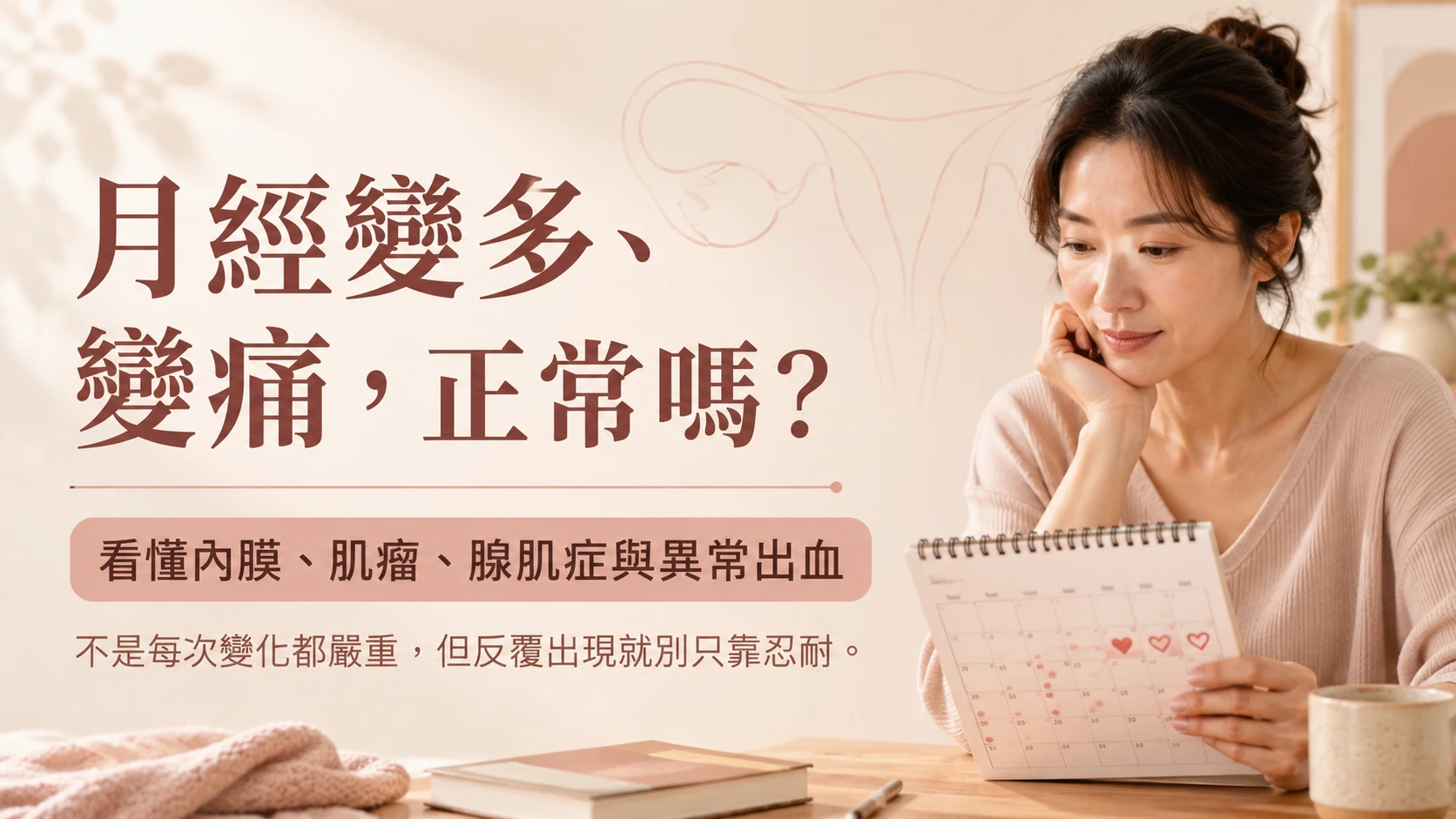 月經量變多或經痛加重時，認識子宮內膜、肌瘤、腺肌症與異常出血的婦科衛教