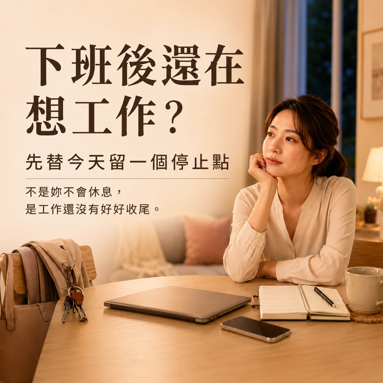 下班後還在想工作怎麼辦？停止點與明日第一步｜月美好