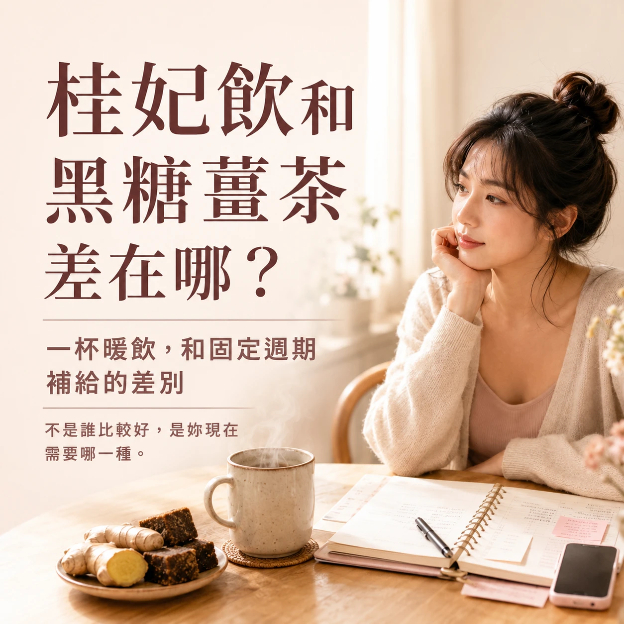 桂妃飲和黑糖薑茶差在哪？經前經期溫熱飲品與週期補給比較