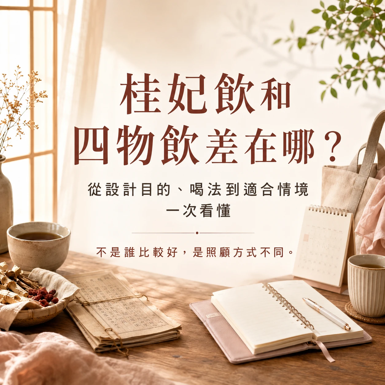 桂妃飲和四物飲差在哪？女性週期日常補給與四物飲比較