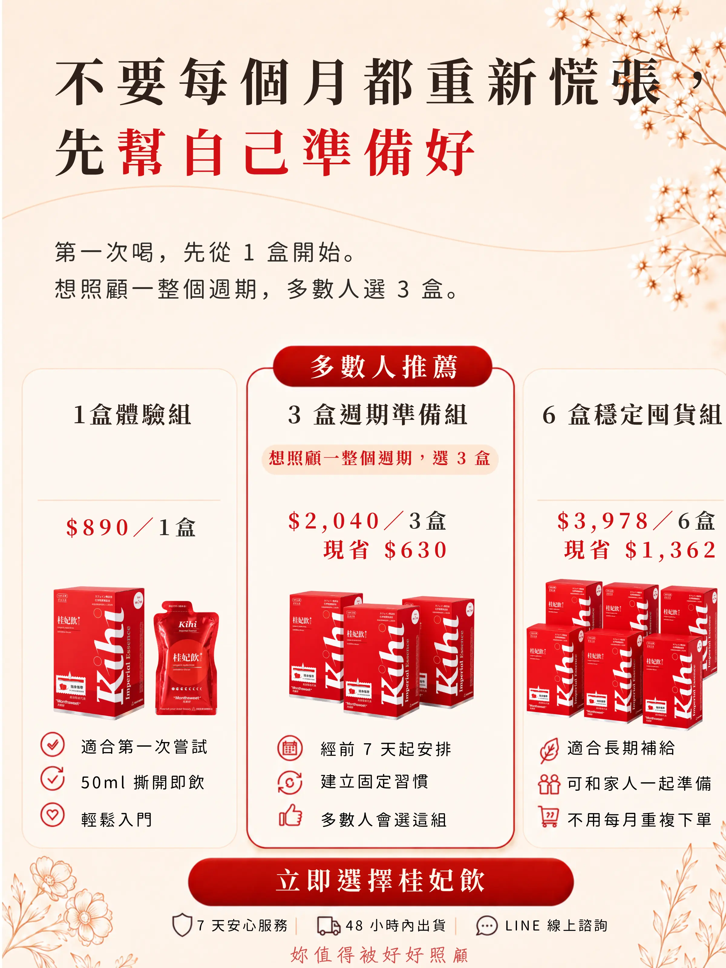 桂妃飲一盒三盒及六盒組合價格與適合的準備方式